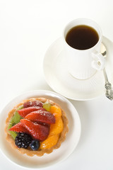 Cake and cup of coffee