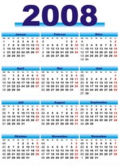 Kalender 2008 blau Hochformat