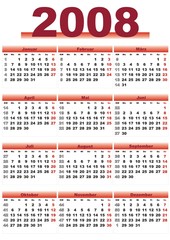 Kalender 2008 rot Hochformat