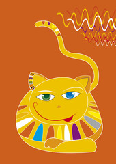 Orange cat vector illustration
