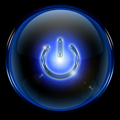 power button icon, isolated on black background