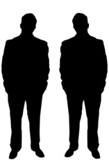 silhouette of two business men