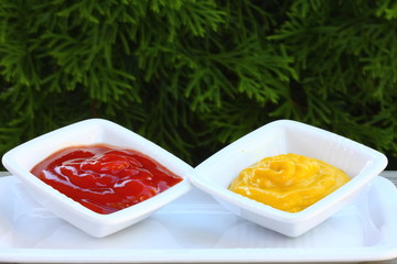 ketchup and mustard
