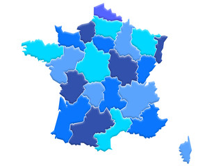 Carte France Camaieu Bleu 