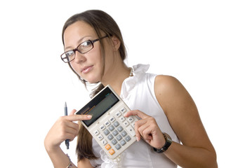 Secretary with calculator