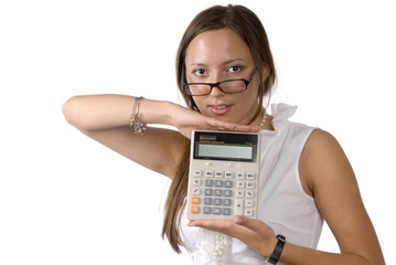 Calculator and a girl