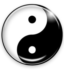 yin yang button - obrazy, fototapety, plakaty