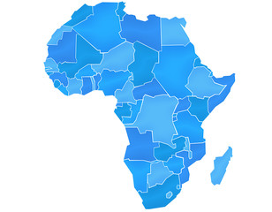 Carte Afrique Camaieu Bleu