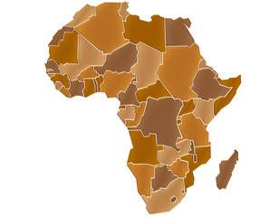 Carte Afrique Camaieu Marron