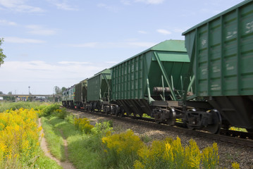 Cargo train from cars.