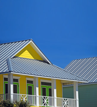 Yellow and Green Coastal Home