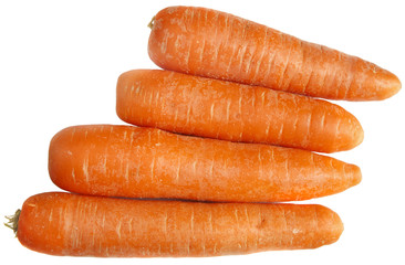 Carrots isolated on a white background.