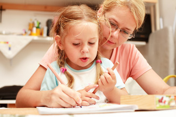 Mother and child painting