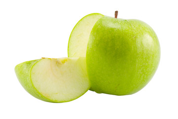 sliced green apple