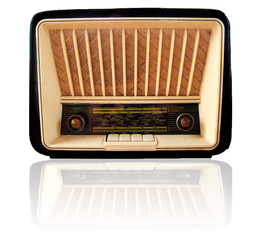 Old retro radio isolated on white. - 4464692