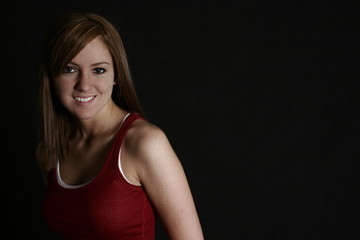 Cute smile red tank top