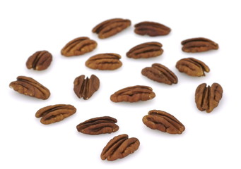 Obraz premium Pecans isolated on white back ground