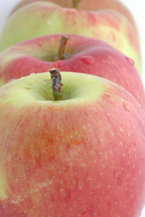 Filas de manzanas