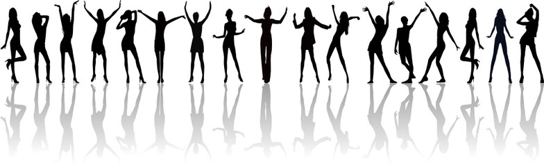  Fashion girls vector silhouettes