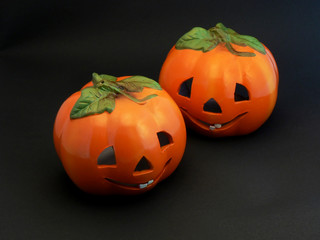 Two Halloween Pumpkins