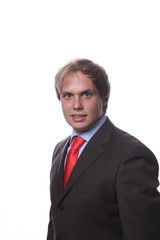 young business man portrait isolated on white