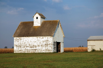 White Barn with Peeling Paint