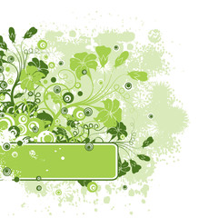 Grunge floral background, vector 