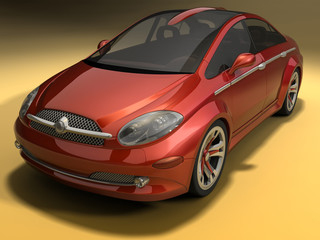 Fototapeta na wymiar Concept design of a sportive sedan car