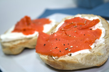 Bagel and Cream Cheese with Smoked Lox
