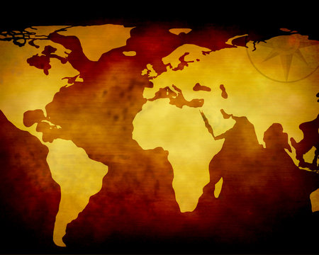 Fototapeta Old paper map