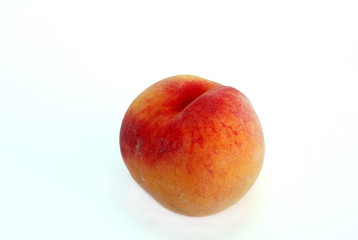 Peach on white background