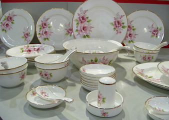 hotel pottery with floral design in 2007 ceramic fair