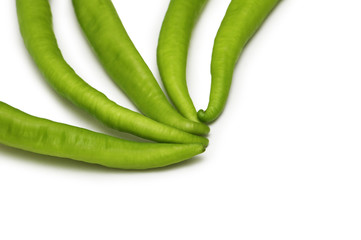 Green peppers isolated on the white background