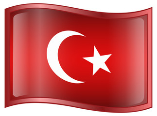 Turkey Flag Icon, isolated on white background