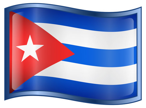 Cuba Flag Icon, isolated on white background.