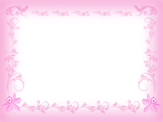 Vintage Pink Floral Frame