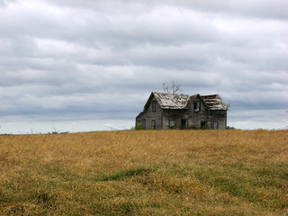 Abandoned House Cloudy Day