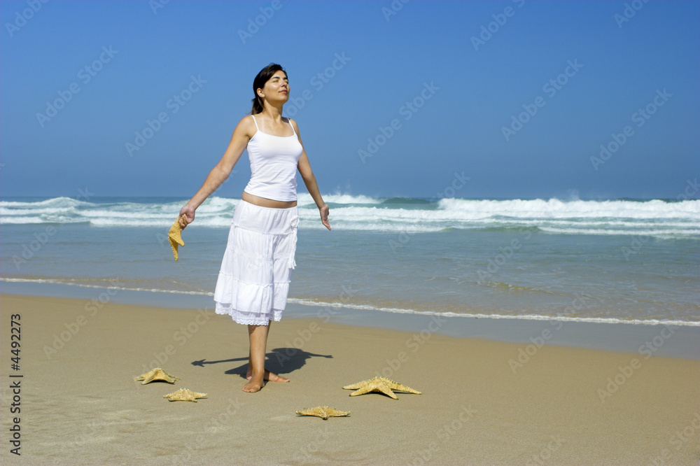 Wall mural starfish woman