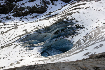 Doline im Gletscher