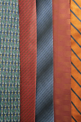 assorted necktie arranged side by side