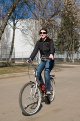woman on a bicycle