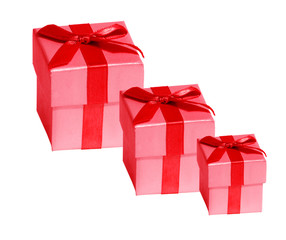Three Red Gift Boxes