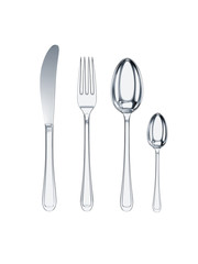knife, fork, spoon, tea-spoon  