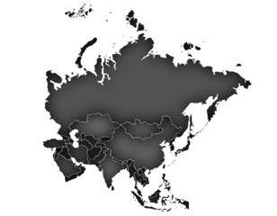 Carte Asie Noir 