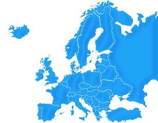 Carte Europe Bleu Satin