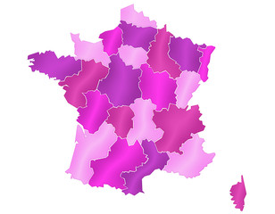 Carte France Camaieu Rose