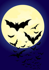 Bats against the moonlight