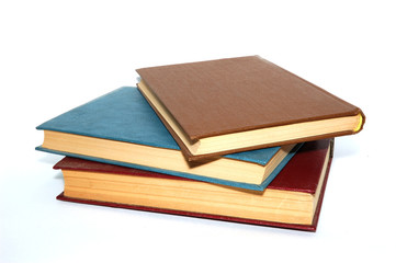 Isolated books on a white background.