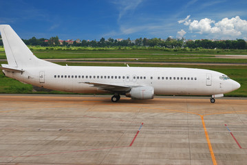 Fototapeta premium Airplane is taxing