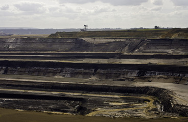 Open-pit lignite mining in Germany